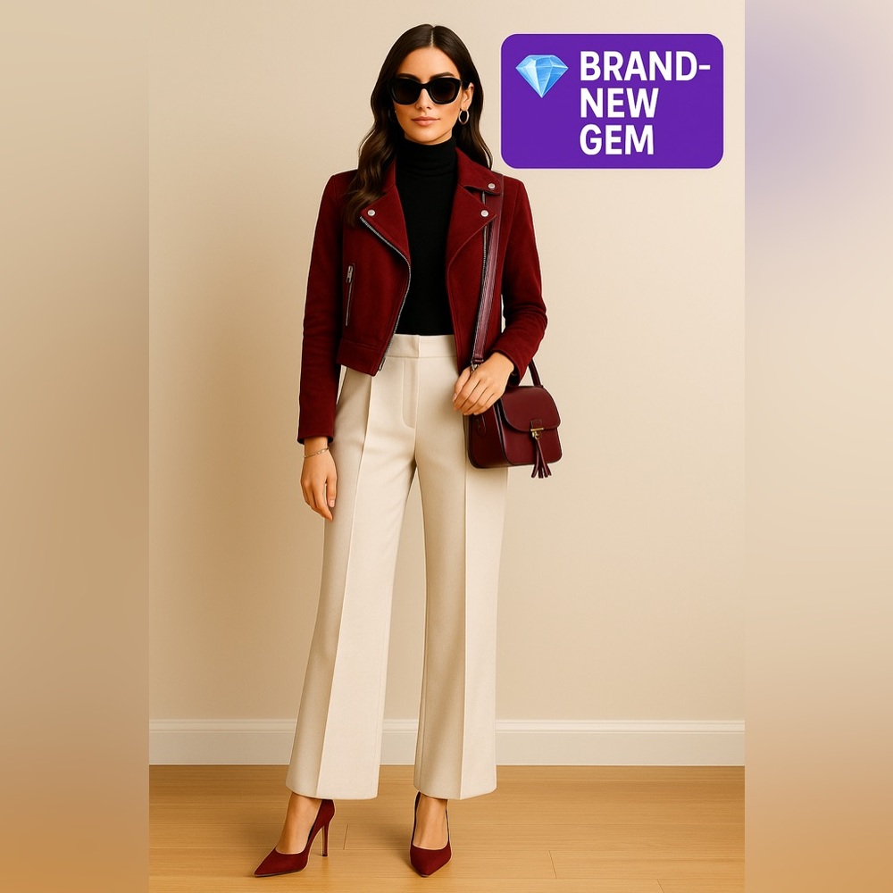 Elegant Cream Wide-Leg Pants